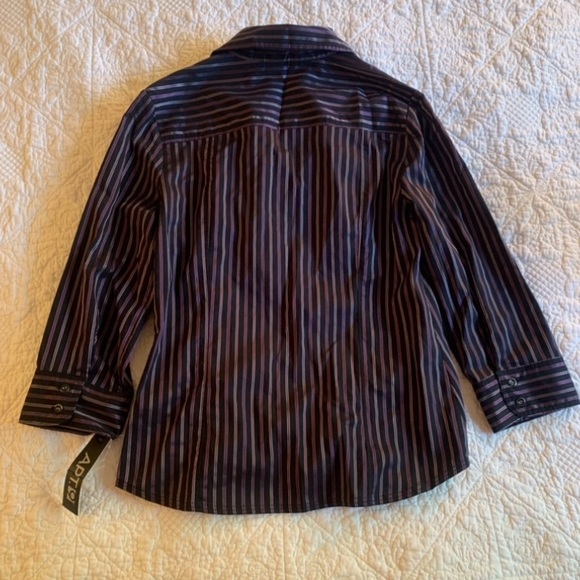 Apt 9 Black Stripe Long Sleeve Top Size SP - Picture 3 of 3